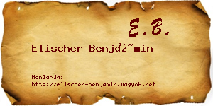 Elischer Benjámin névjegykártya